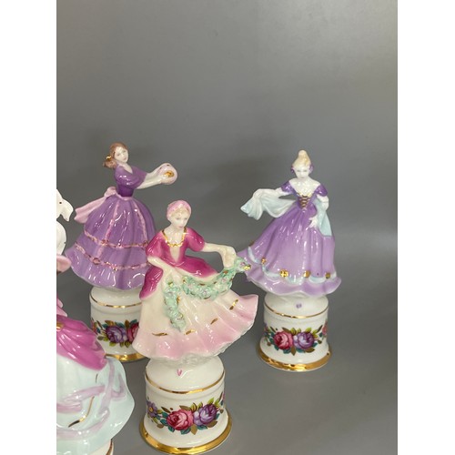 610 - Selection of Coalport miniature lady dancing figures includes serenade, Allegra etc height 4.5 inche... 