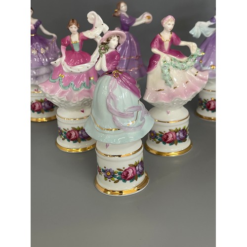 610 - Selection of Coalport miniature lady dancing figures includes serenade, Allegra etc height 4.5 inche... 