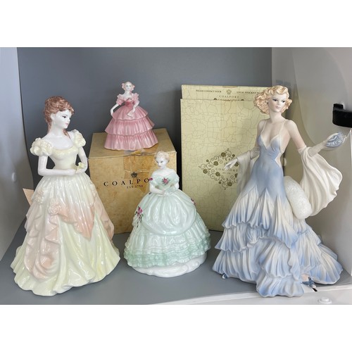 580 - 4 Boxed Coalport lady figures includes Karen height 8.5 inches