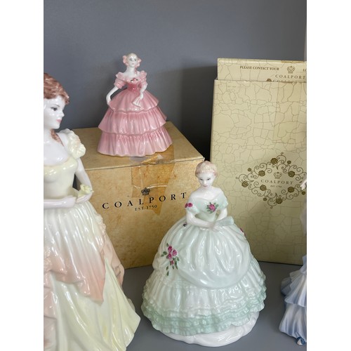 580 - 4 Boxed Coalport lady figures includes Karen height 8.5 inches