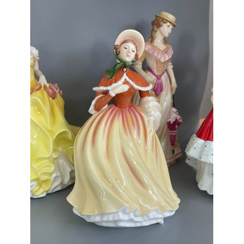 592 - Set of  Royal doulton lady figures includes Autumn and summer, spring and winter