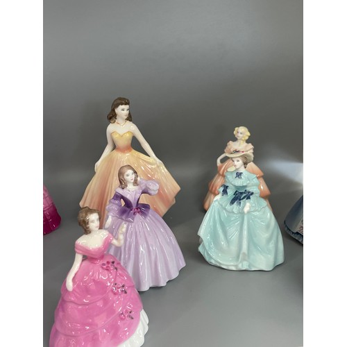 604 - Selection of miniature Coalport lady figures includes Jessica, Natalie etc