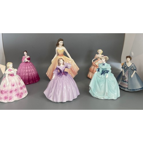 604 - Selection of miniature Coalport lady figures includes Jessica, Natalie etc