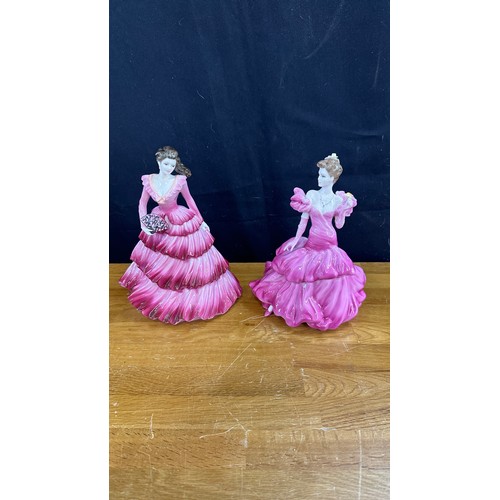 605 - Two Coalport lady figures 'Ladies of Fashion' Emma Jane and Gabrielle. Tallest measures 8.5 inches