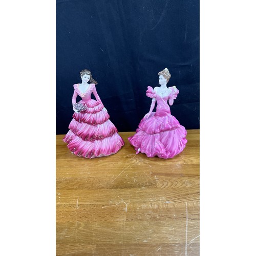 605 - Two Coalport lady figures 'Ladies of Fashion' Emma Jane and Gabrielle. Tallest measures 8.5 inches