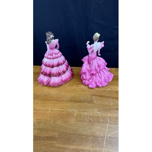 605 - Two Coalport lady figures 'Ladies of Fashion' Emma Jane and Gabrielle. Tallest measures 8.5 inches