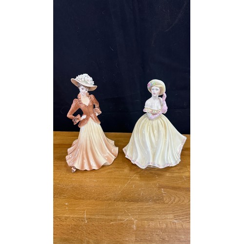 597 - Two Coalport lady figures 'Ladies of Fashion' Joan and Marianne tallest measures approx 8 inches tal... 