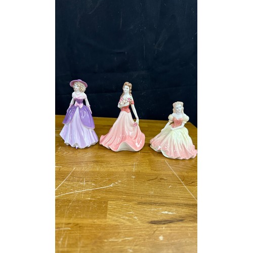 606 - Seven Coalport Debutante lady figures to include Dawn, Anita, Violet etc tallest measures approx 5.5... 