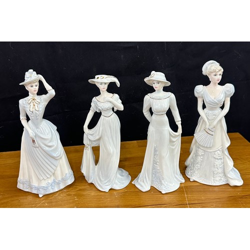 615 - Selection of Coalport lady figures from the ' Chantilly Lace' Collection to include Dignity, Pearl, ... 