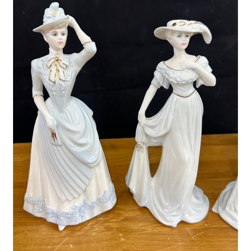 615 - Selection of Coalport lady figures from the ' Chantilly Lace' Collection to include Dignity, Pearl, ... 