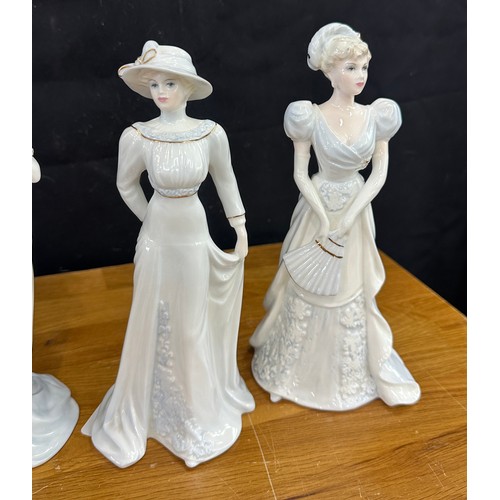 615 - Selection of Coalport lady figures from the ' Chantilly Lace' Collection to include Dignity, Pearl, ... 