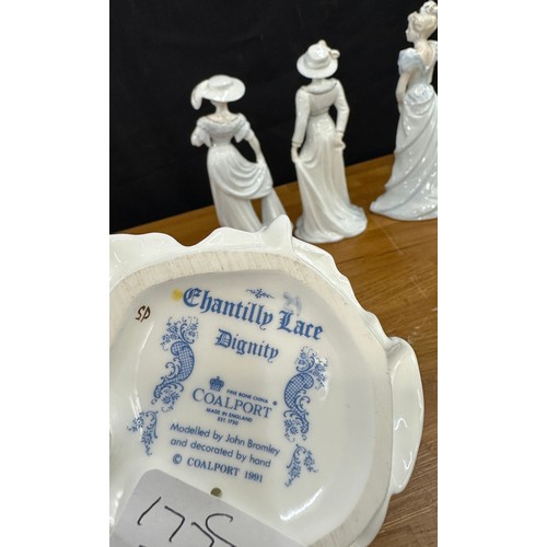 615 - Selection of Coalport lady figures from the ' Chantilly Lace' Collection to include Dignity, Pearl, ... 