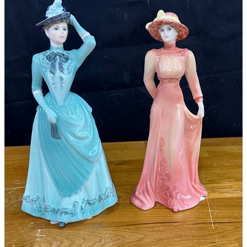 612 - Two Coalport lady figures from the 'Chantilly Lace' Collection Lace and Silk tallest measures approx... 