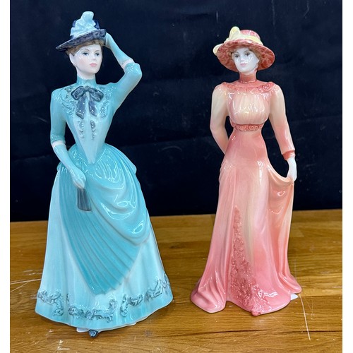 612 - Two Coalport lady figures from the 'Chantilly Lace' Collection Lace and Silk tallest measures approx... 