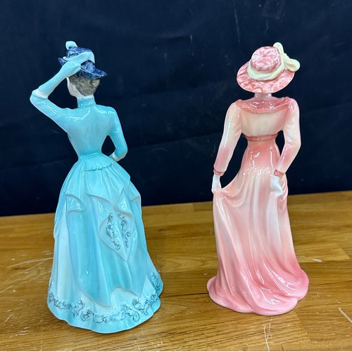 612 - Two Coalport lady figures from the 'Chantilly Lace' Collection Lace and Silk tallest measures approx... 