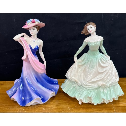 613 - Two Coalport lady figures ' 21 today 1992' and in a Limited edition of 500 Margot tallest measures a... 