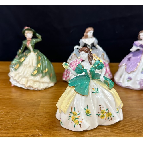 611 - Selection of 9 miniature Coalport Fairest Flowers Figurines to include Poppy, May, Veronica, Iris et... 