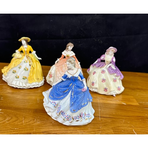 582 - Selection of 9 miniature Coalport Fairest Flowers Figurines to include Daphne, Primrose, Rose, Lily ... 