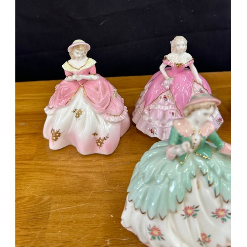 582 - Selection of 9 miniature Coalport Fairest Flowers Figurines to include Daphne, Primrose, Rose, Lily ... 