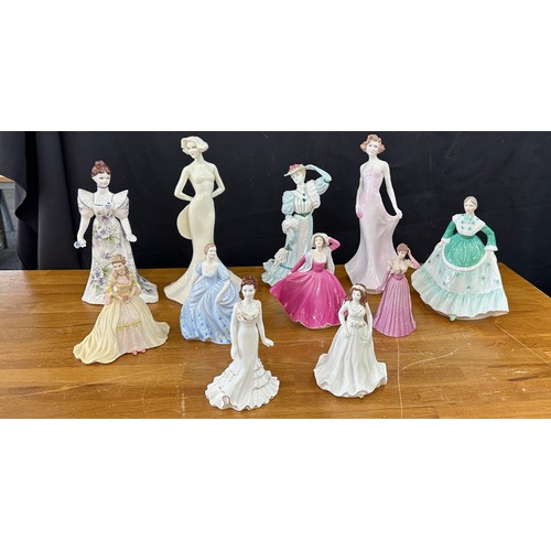 602 - Selection of various Coalport lady figures to include Beau Monde, Tranquil Dreams Claudia, Silhouett... 