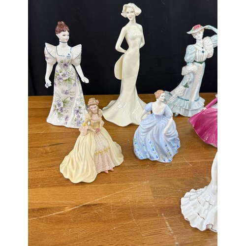 602 - Selection of various Coalport lady figures to include Beau Monde, Tranquil Dreams Claudia, Silhouett... 