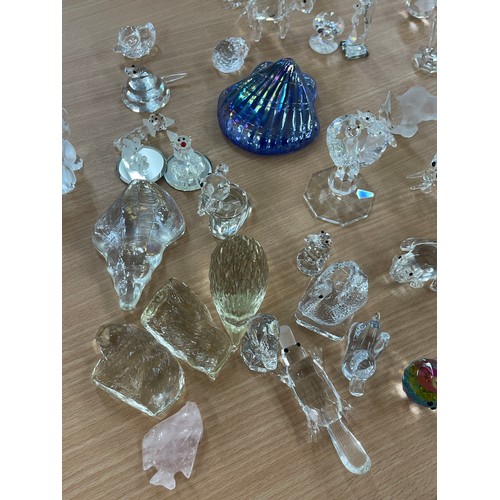 125 - Large selection of assorted miniature glass figures includes Swarovski etc