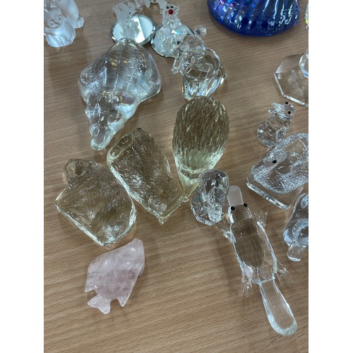 125 - Large selection of assorted miniature glass figures includes Swarovski etc