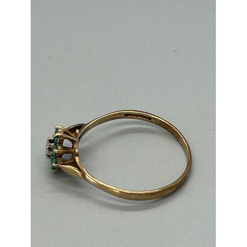 453 - Ladies 9ct gold stone set dress ring, total weight 1.6 grams, ring size T