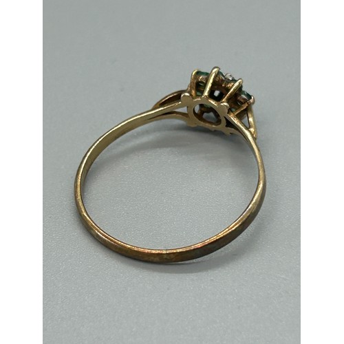 453 - Ladies 9ct gold stone set dress ring, total weight 1.6 grams, ring size T