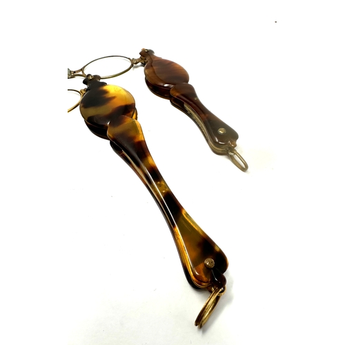 421 - 2 Antique TortoiseShell Long Handled Lorgnettes