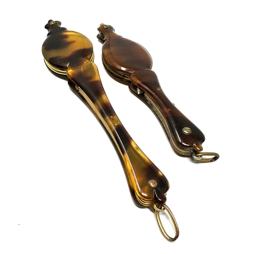 421 - 2 Antique TortoiseShell Long Handled Lorgnettes