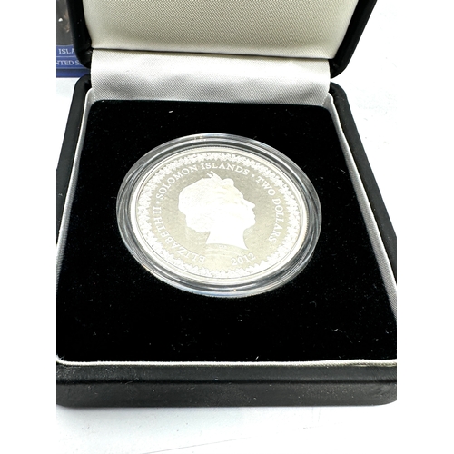 434 - Royal Visit 2012 Solomon Islands $2 Colour Silver Proof Coin, original boxed 999 1oz silver coin