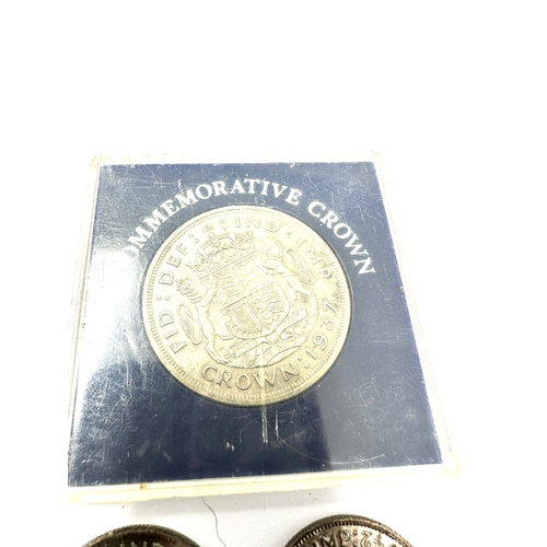 454 - selection of silver coins includes 1937 crown