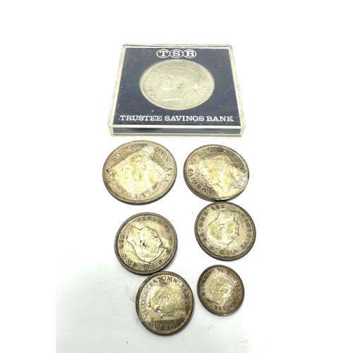 454 - selection of silver coins includes 1937 crown