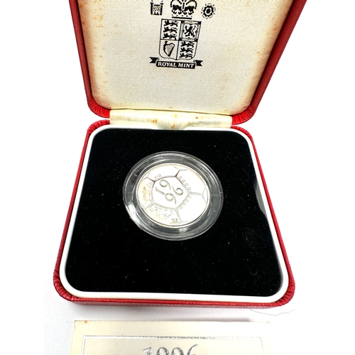 455 - UK 1996 A Celebration of Football £2 Coin Silver Proof Piedfort Box COA