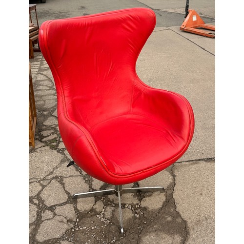 313 - Retro leather adjustable height chair