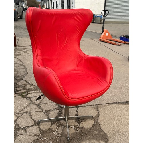 313 - Retro leather adjustable height chair