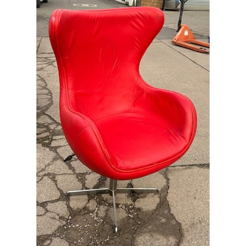 313 - Retro leather adjustable height chair