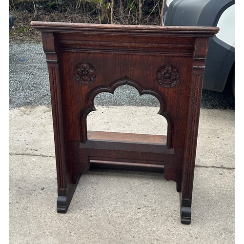 275 - Vintage oak prayer stand measures approximately 32 inches tall 24 inches wide