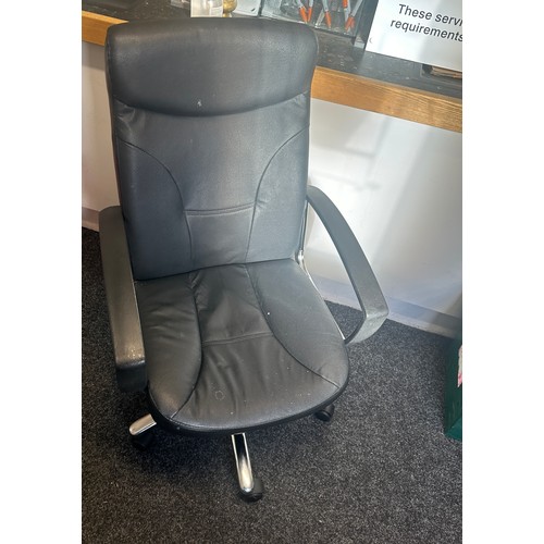 294 - Metal and faux leather swivel office chair