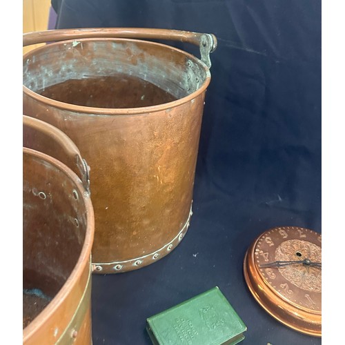 252 - Selection of vintage copper to include bed pan, bucket etc