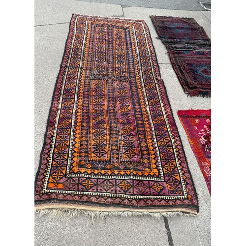 293 - Three vintage rugs largest measures approximately length 104 inches, width 44 inches