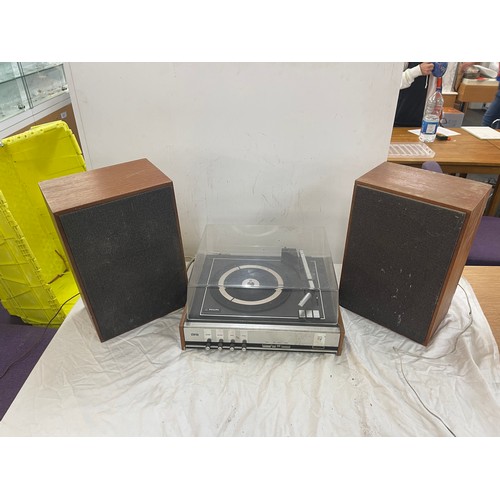 158 - Phillips turn table and a pair of Pinzworks speakers, untested