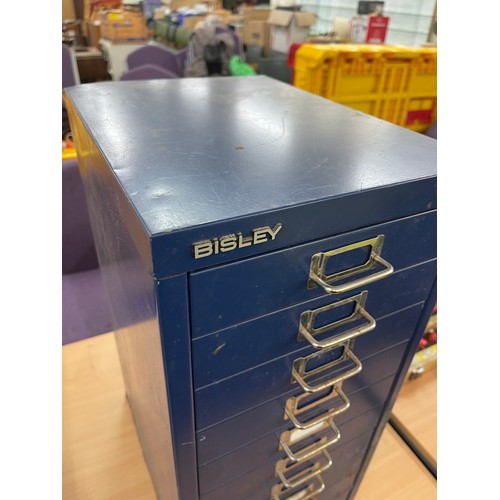 342 - 10 Drawer Bisley multi drawer measures approximately 23 inches tall 11 inches wide 15 inches depth