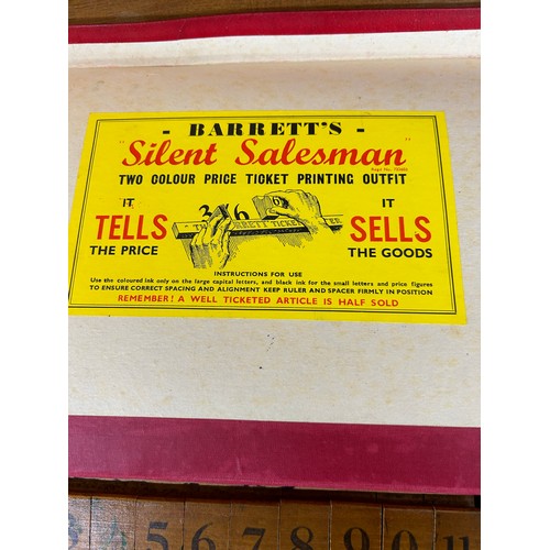 60 - Barets Silent salesman ticket printing outfit