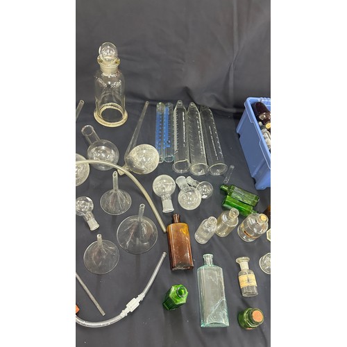 152 - Large selection of vintage and later glass tubes, perfume bottles etc