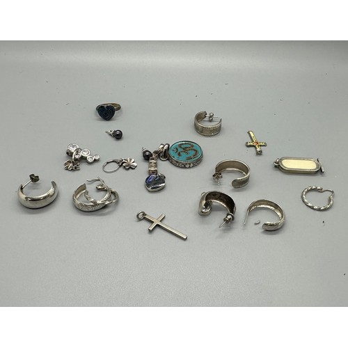 468 - Large selection of silver jewellery includes pendants, earrings etc