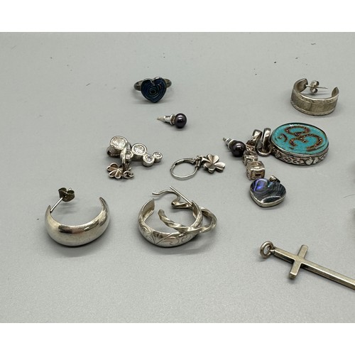 468 - Large selection of silver jewellery includes pendants, earrings etc