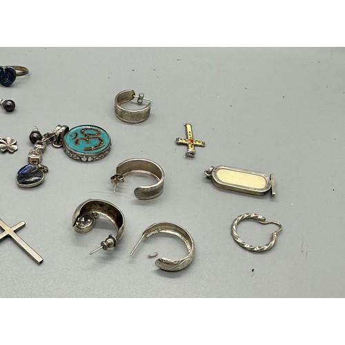 468 - Large selection of silver jewellery includes pendants, earrings etc