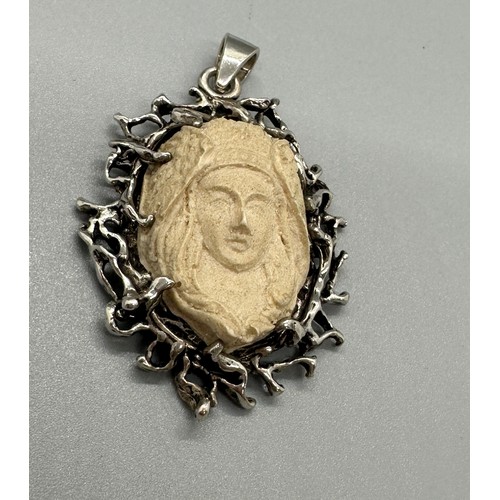 480 - Vintage silver mounted cameo by plsc-bm